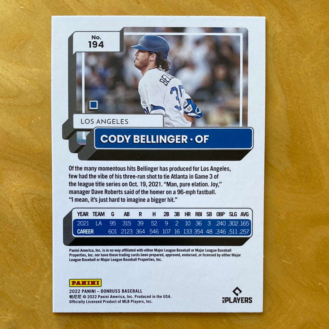 Panini Donruss Blue Parallel Cody Bellinger #194