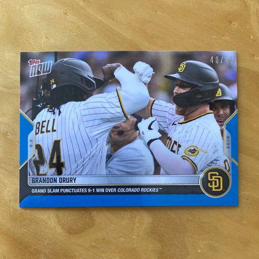 Topps Now Blue Parallel Brandon Drury 40/49 #651