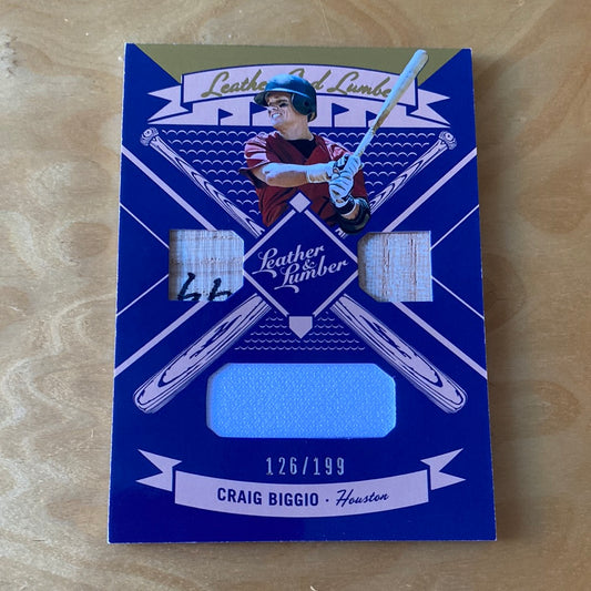 Panini Leather & Lumber Relic Patch Craig Biggio 126/199 #LLT-CB