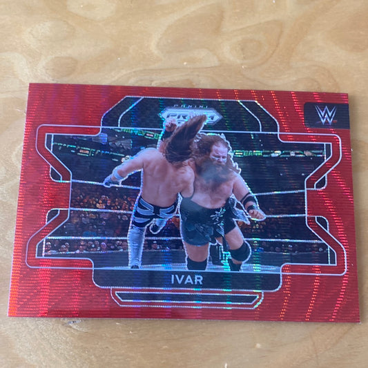 Panini Prizm WWE Smackdown Red Parallel Ivar #73