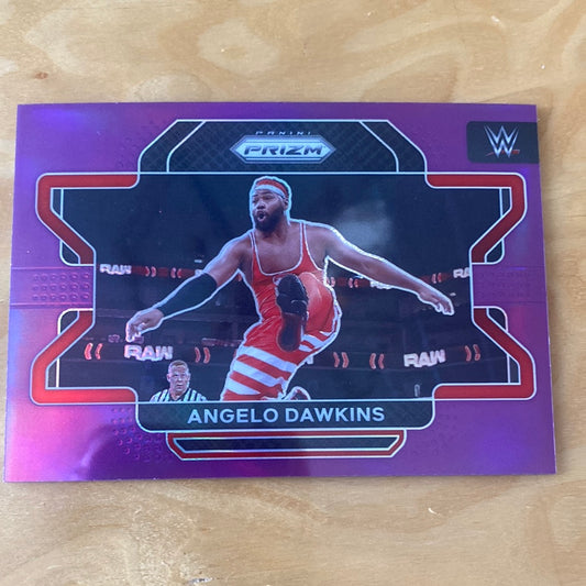 Panini Prizm WWE Raw Purple Angelo Dawkins #64 33/149
