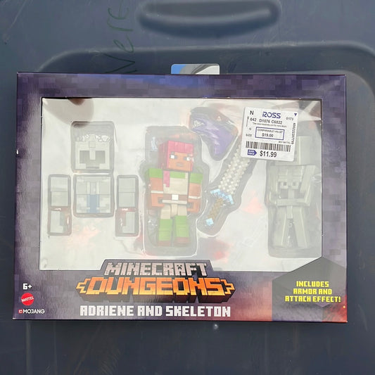 Minecraft Dungeons Adriene And Skeleton Figures