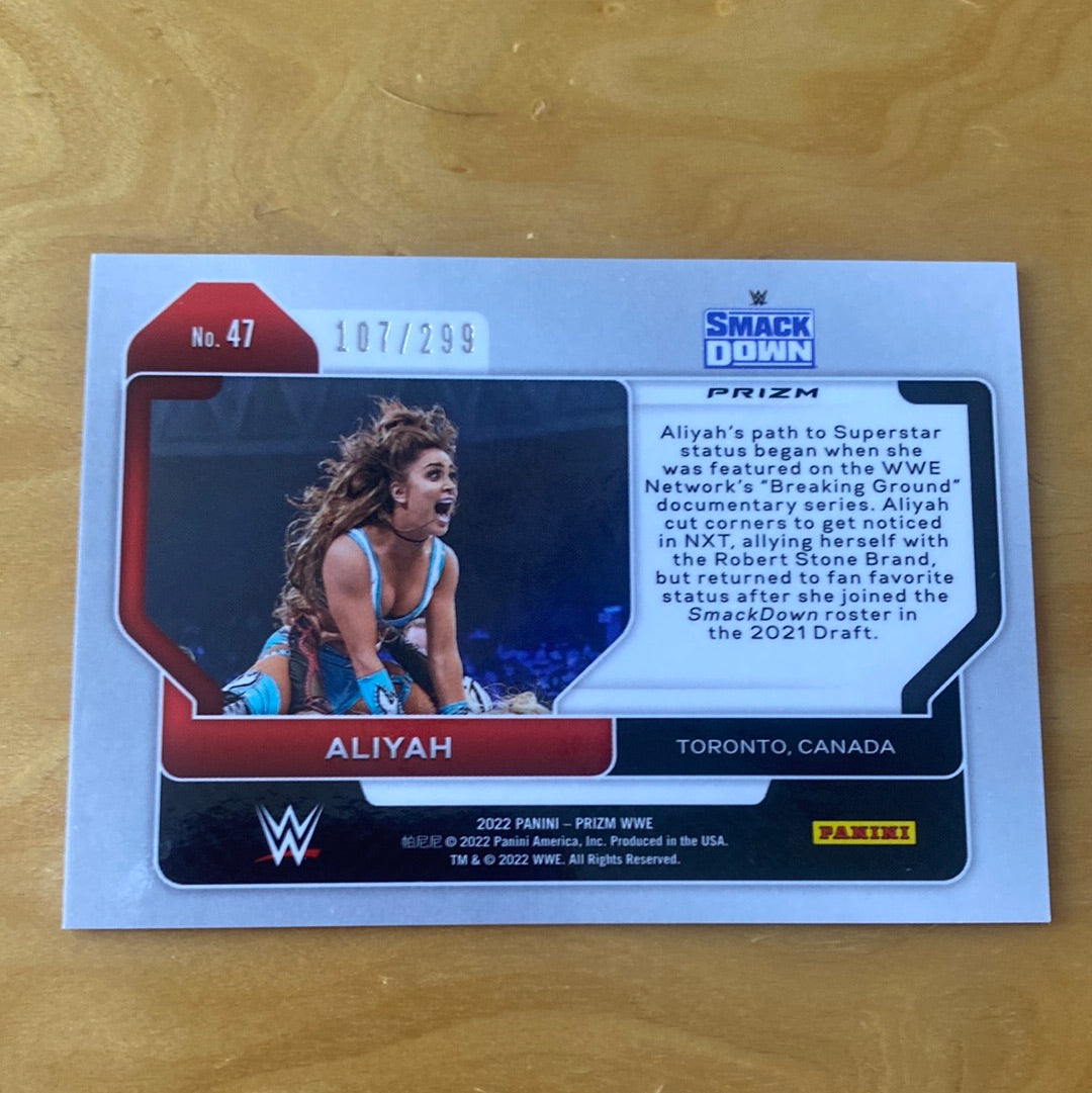 Panini Prizm WWE Smackdown Red Aliyah #47 107/299